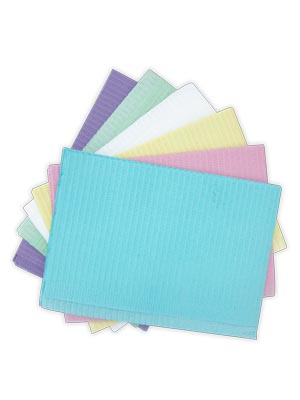 Patient Bibs, 3-Ply Tissue/ 1-Ply Poly, 13&quot; x 18&quot;, Yellow, 500/cs
