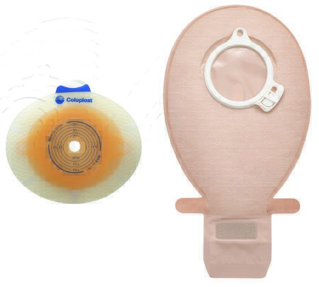 Ostomy Barrier SenSura® Click Pre-Cut, Standard Wear Double Layer Adhesive 50 mm Flange Red Code System 3/16 Inch Opening