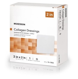 [MCK-16-1850] Collagen Dressing McKesson Matrix / Gel / Sheet Collagen / Sodium Alginate / Carboxyl Methylcellulose / Ethylenediamine-tetraacetic Acid (EDTA) 2 X 2 Inch