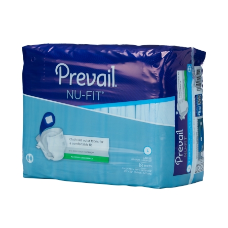 Unisex Adult Incontinence Brief Prevail® Nu-Fit® Large Disposable Heavy Absorbency