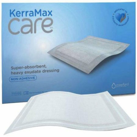 Super Absorbent Dressing KerraMax Care® Gentle Border Nonwoven 4 X 4 Inch Sterile