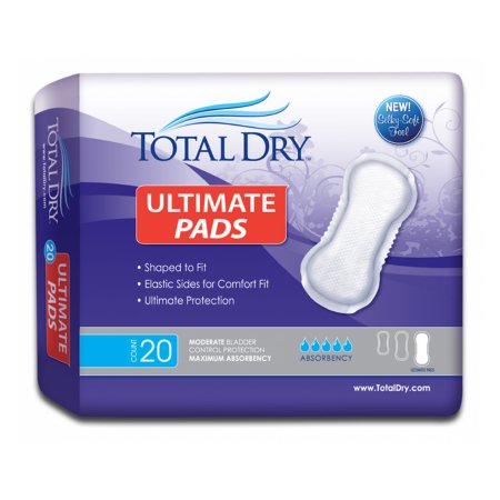 Bladder Control Pad TotalDry™ 16-1/2 Inch Length Heavy Absorbency Polymer Core Regular Adult Female Disposable