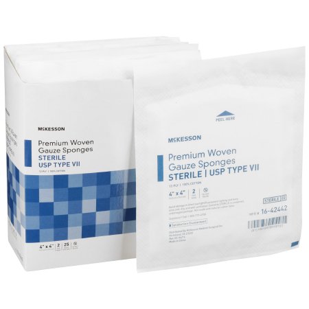 Nonwoven Sponge McKesson Polyester / Rayon 4-Ply 4 X 4 Inch Square Sterile