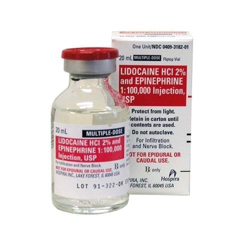 Lidocaine HCl / Epinephrine 2% - 1:100,000 Injection Multiple Dose Vial 20 mL