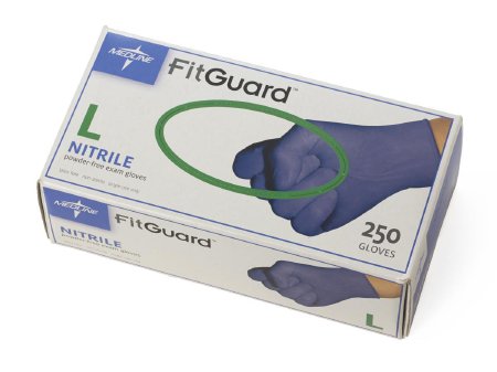 Exam Glove FitGuard™ Large NonSterile Nitrile Standard Cuff Length Textured Fingertips Dark Blue Chemo Tested