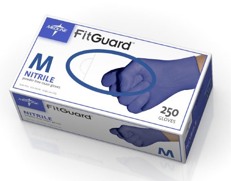 Exam Glove FitGuard™ Medium NonSterile Nitrile Standard Cuff Length Textured Fingertips Dark Blue Chemo Tested