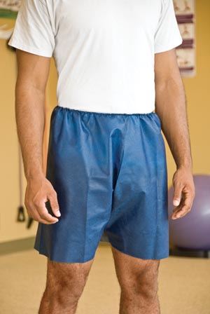 Exam Shorts MediShorts® Large / X-Large Navy Blue Nonwoven Adult Disposable