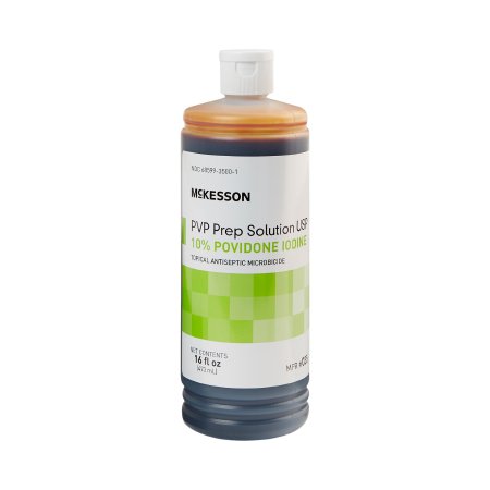 Skin Prep Solution McKesson 16 oz. Flip-Top Bottle 10% Strength Povidone-Iodine NonSterile