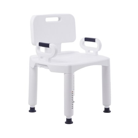 Bath Bench McKesson Removable Arm Rail Plastic Frame Removable Back 21-1/4 Inch Seat Width