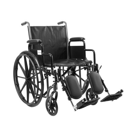 Lightweight Wheelchair McKesson Dual Axle Desk Length Arm Swing-Away Elevating Legrest Black Upholstery 18 Inch Seat Width Adult 300 lbs. Weight Capacity