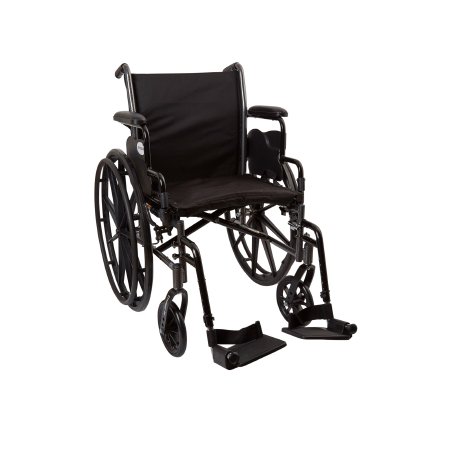 Lightweight Wheelchair McKesson Dual Axle Desk Length Arm Swing-Away Footrest Black Upholstery 18 Inch Seat Width Adult 300 lbs. Weight Capacity