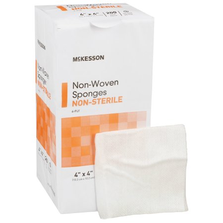 Nonwoven Sponge McKesson Polyester / Rayon 4-Ply 4 X 4 Inch Square NonSterile