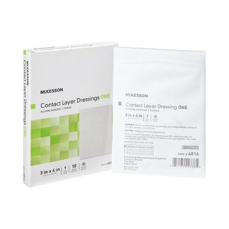 Wound Contact Layer Dressing McKesson Silicone 3 X 4 Inch Sterile