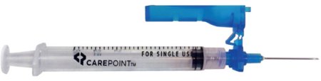 Syringe with Hypodermic Needle Carepoint™ Safety™ 3 mL 23 Gauge 1 Inch Regular Wall Hinged Safety Needle