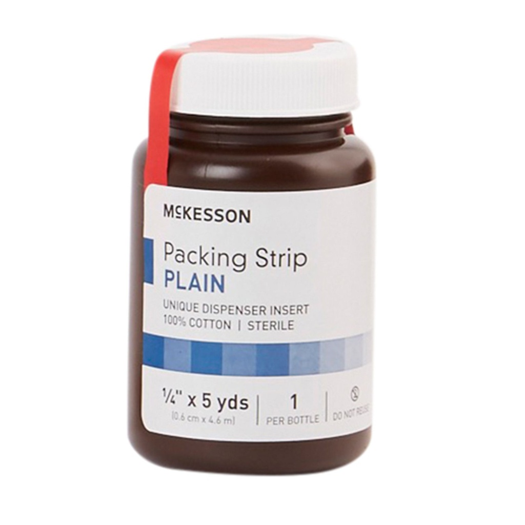 Wound Packing Strip McKesson Plain Cotton Non-impregnated Small 1/4 Inch X 5 Yard 1 Count Sterile