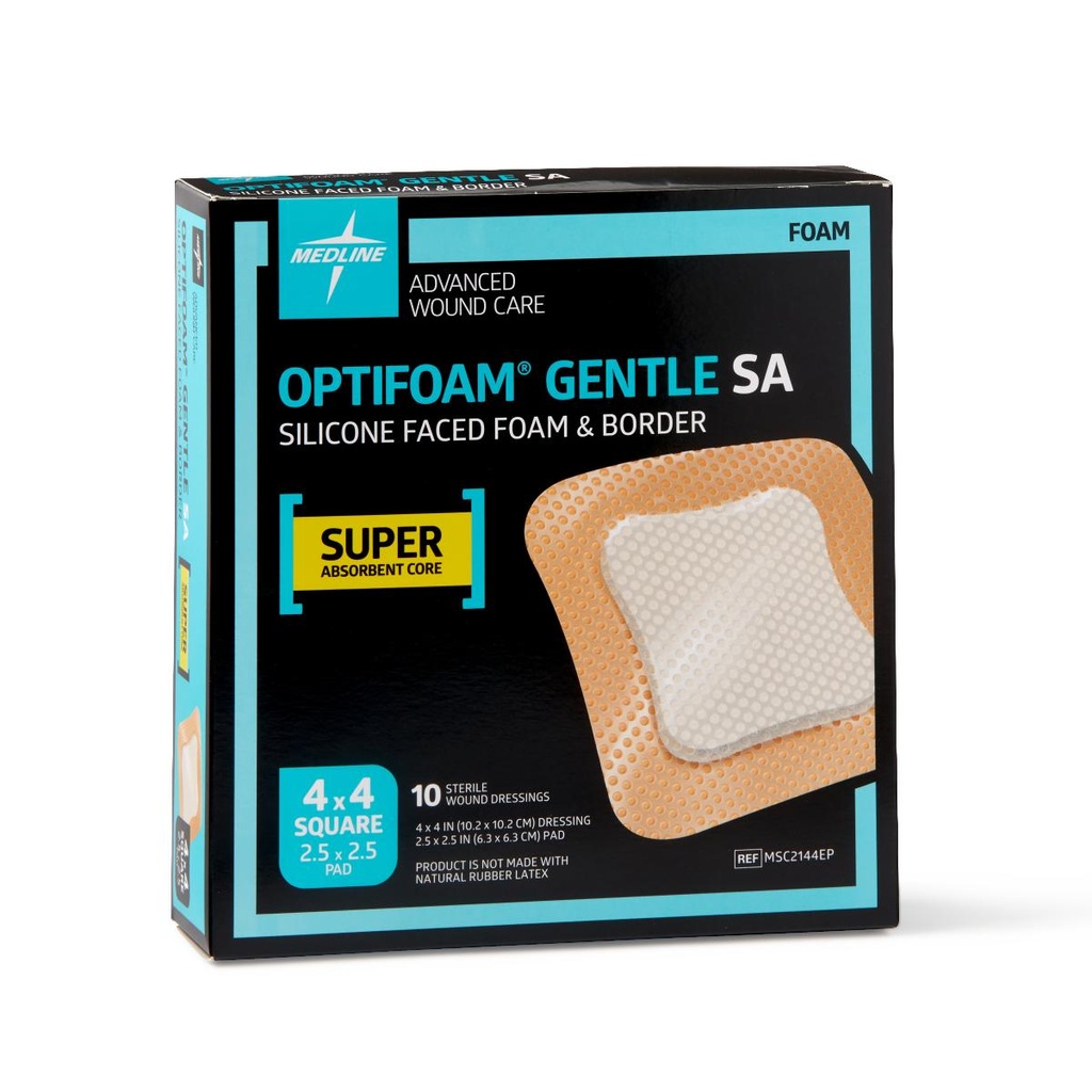 Silicone Foam Dressing Optifoam® Gentle 4 X 4 Inch Square Adhesive with Border Sterile