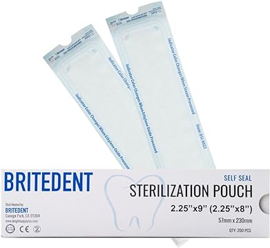 Sterilization Pouches, 2.25&quot; x 9&quot;, 200/bx, 20 bx/cs