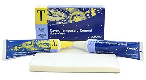 Cavex Temporary Cement, Non-Eugenol, 1 Tube 35g Base, 1 Tube 16g Catalyst, 1 Mixing Pad, 1/bx