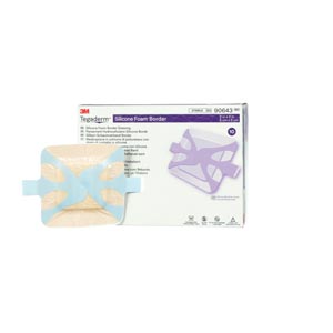 Silicone Foam Dressing 3M™ Tegaderm™ 2 X 2 Inch Square Silicone Adhesive with Border Sterile