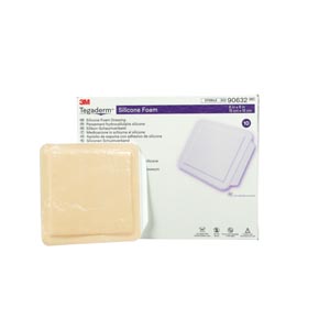 Silicone Foam Dressing 3M™ Tegaderm™ 6 X 6 Inch Square Silicone Adhesive Without Border Sterile