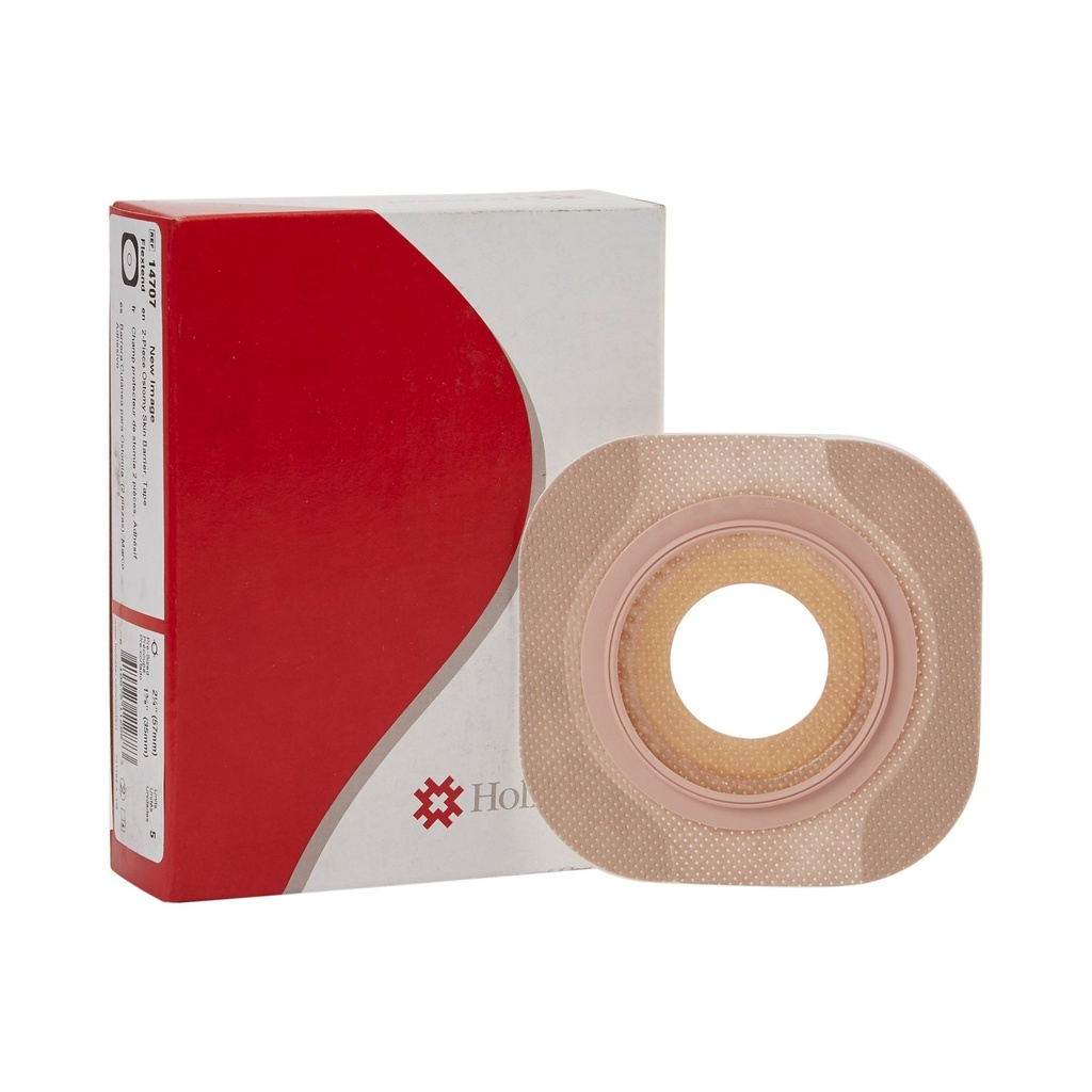 Ostomy Barrier New Image™ Flextend™ Pre-Cut, Extended Wear Adhesive Tape 57 mm Flange Red Code System Hydrocolloid 1-3/8 Inch Opening