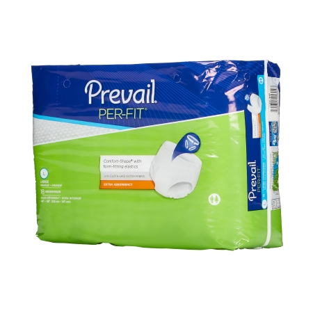 Unisex Adult Absorbent Underwear Prevail® Per-Fit® Pull On with Tear Away Seams Large Disposable Heavy Absorbency