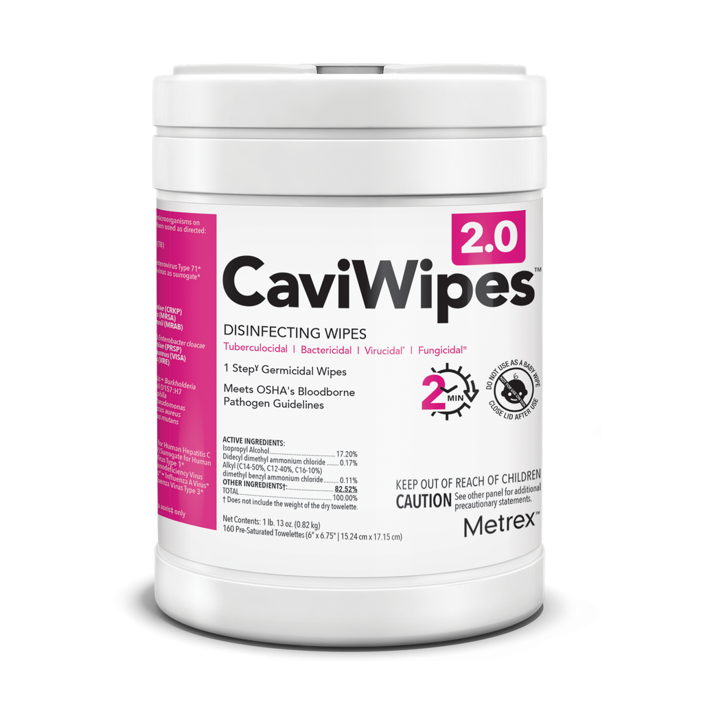 CaviWipes™ 2.0 Surface Disinfectant Premoistened Manual Pull Wipe 160 Count Canister Disposable Alcohol Scent NonSterile