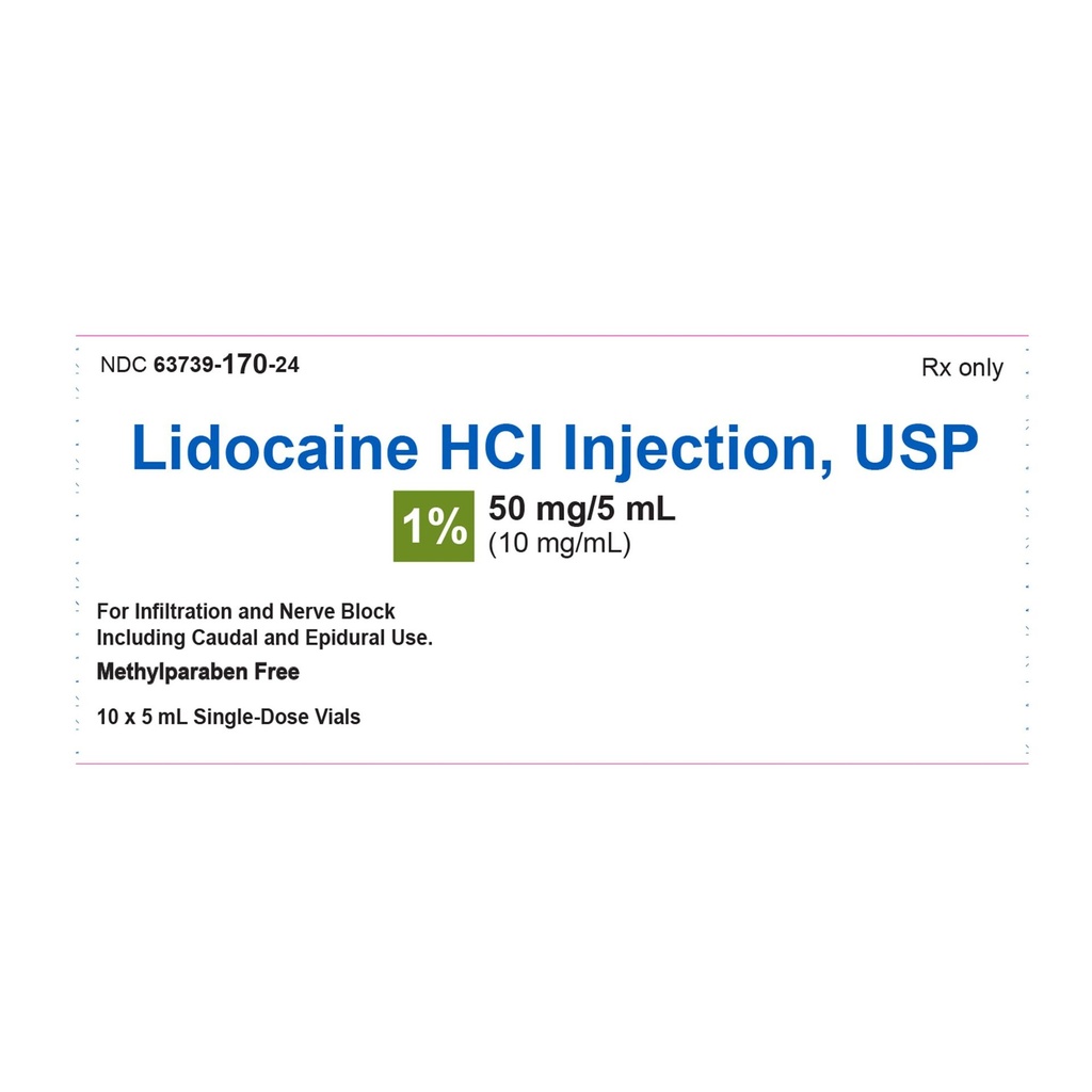 Lidocaine HCl, Preservative Free 1%, 10 mg / mL Injection 5 mL