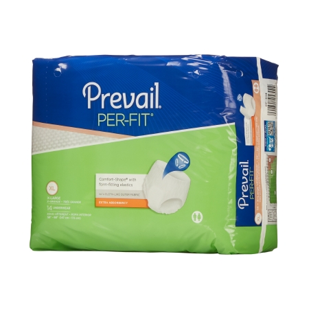 Unisex Adult Absorbent Underwear Prevail® Per-Fit® Pull On with Tear Away Seams X-Large Disposable Heavy Absorbency