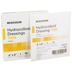 Hydrocolloid Dressing McKesson 6 X 6 Inch Square Sterile