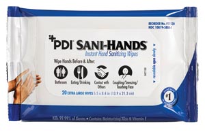 Hand Sanitizing Wipe Sani-Hands® 20 Count Ethyl Alcohol Wipe Soft Pack