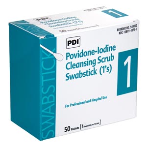 Impregnated Swabstick PDI® 7.5% Strength Povidone-Iodine Individual Packet NonSterile