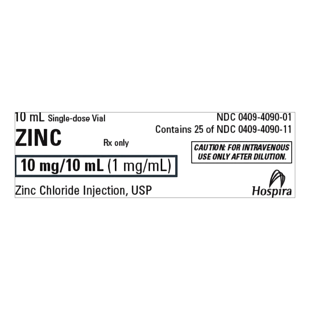 Zinc Chloride, Preservative Free 1 mg / mL Injection 10 mL