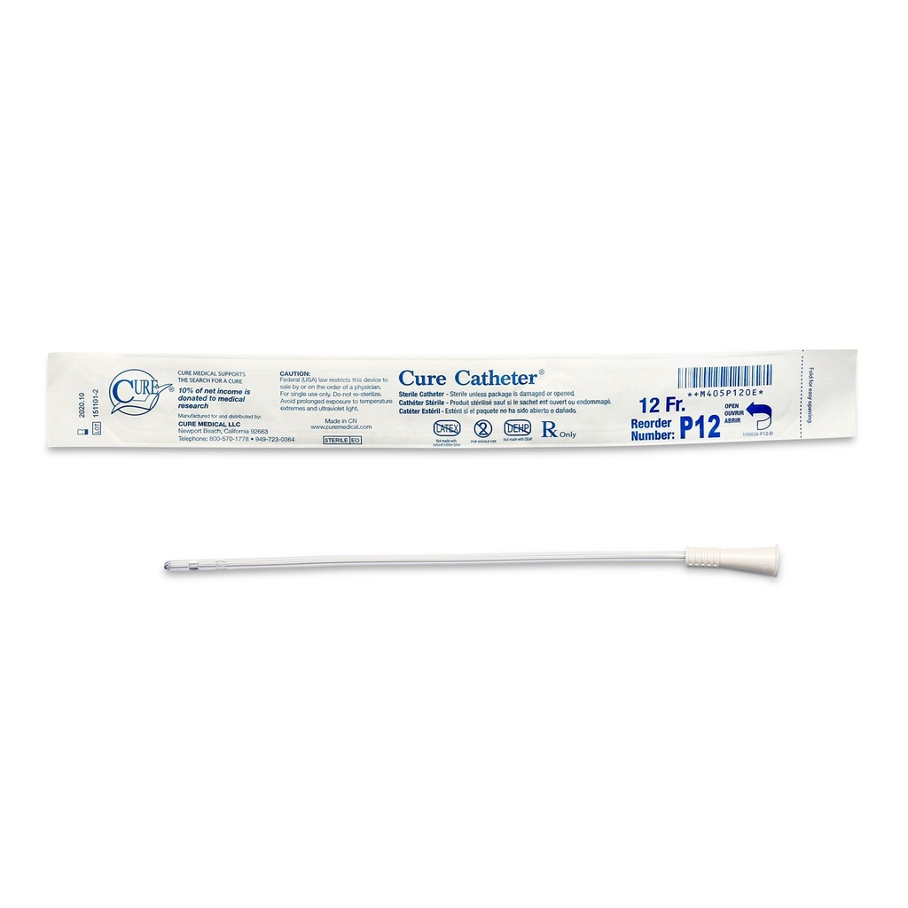 Urethral Catheter Cure Catheter™ Straight Tip Uncoated PVC 12 Fr. 10 Inch
