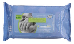 Baby Wipe Nice'n Clean® Soft Pack Aloe / Vitamin E / Chamomile Unscented 40 Count