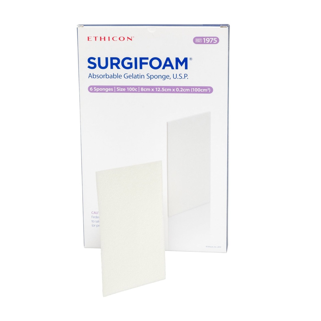 Hemostatic Sponge Surgifoam® 2 X 8 X 12.5 cm 6 per Pack Sterile