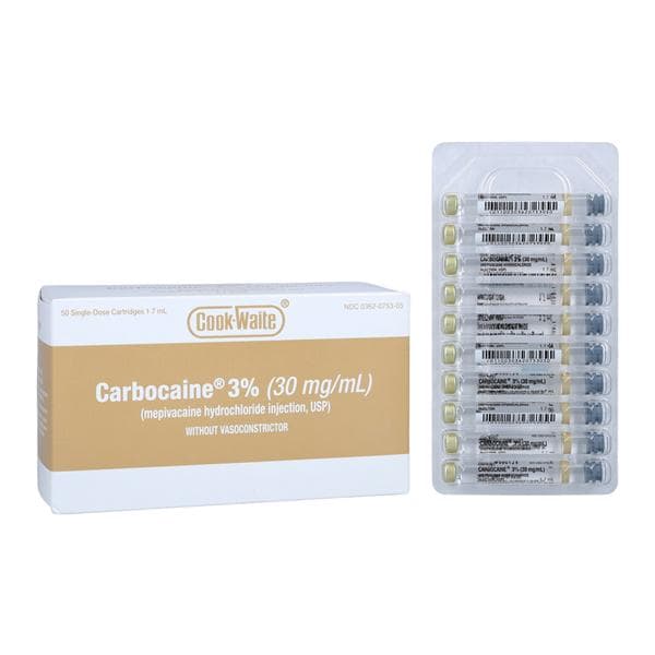 Carbocaine™ Mepivacaine HCl 0.03 Injection Dental Cartridge 1.7 mL