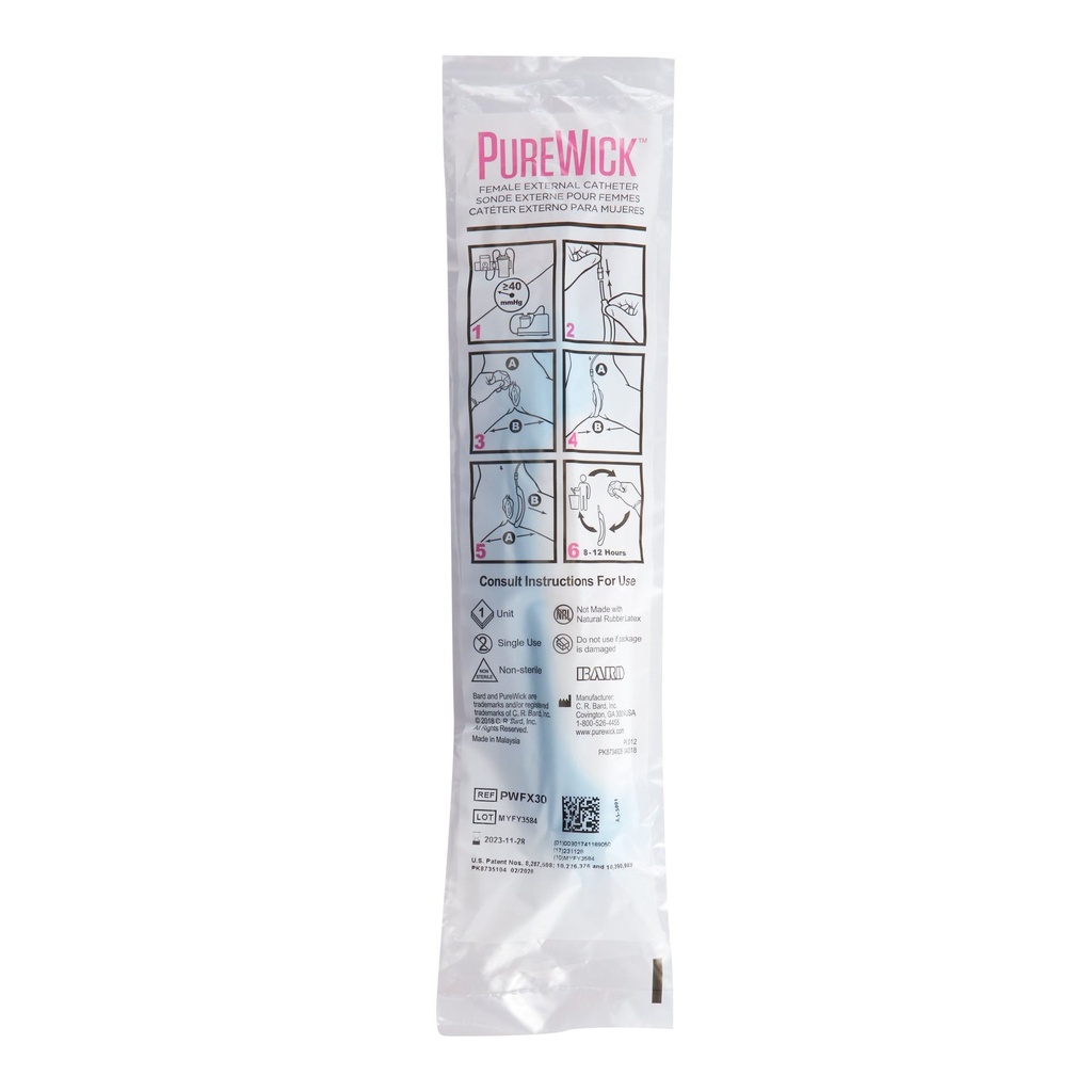 Female External Catheter PureWick™ 10 L X1.5 W Inch