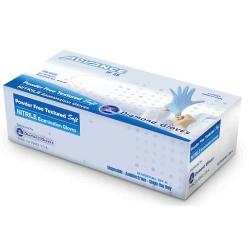 Nitrile Powder-Free Exam Gloves, Small, Blue, 100pcs/box