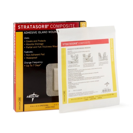 Composite Island Dressing Stratasorb® 6 X 6 Inch 4 X 4 Inch Pad