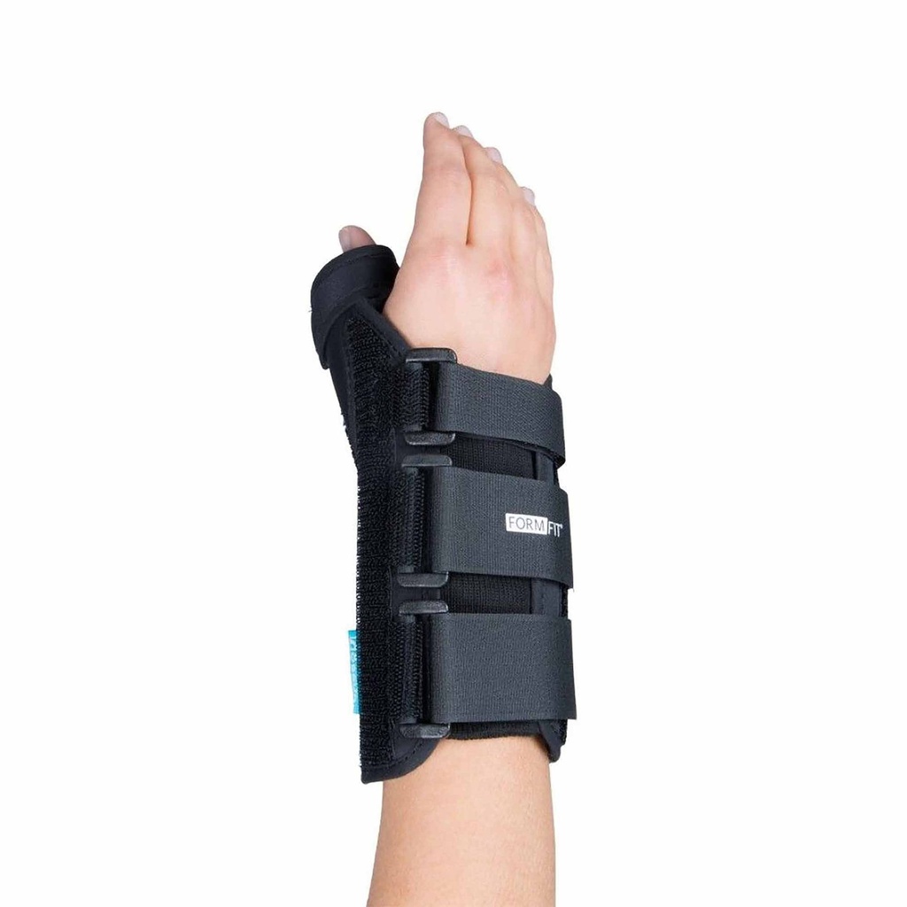 Wrist Brace with Thumb Spica Ossur® Formfit® Aluminum / Cotton / Polyester Left Hand Black Medium