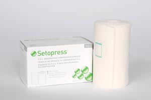 Compression Bandage Setopress® 4 Inch X 4 Yard High Compression Safety Pin Closure White NonSterile