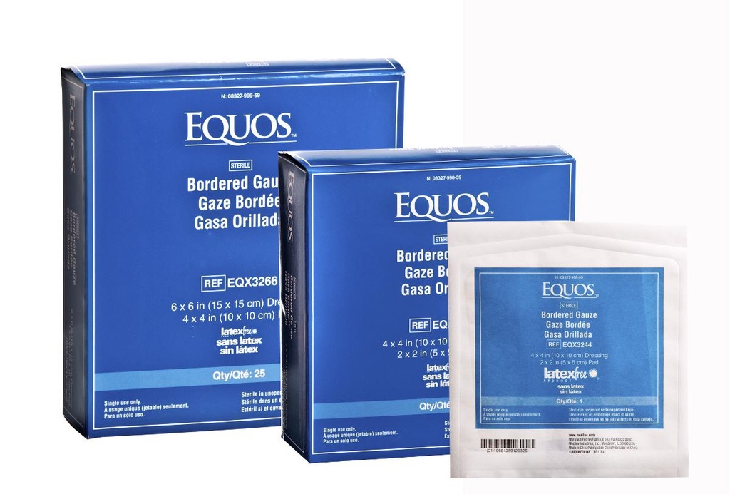 Equos Sterile Bordered Gauze, Bulk, 6&quot; x 6&quot;