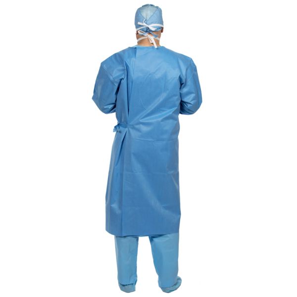 Non-Reinforced Surgical Gown with Towel Spectrum Large Blue Sterile AAMI Level 3 Disposable