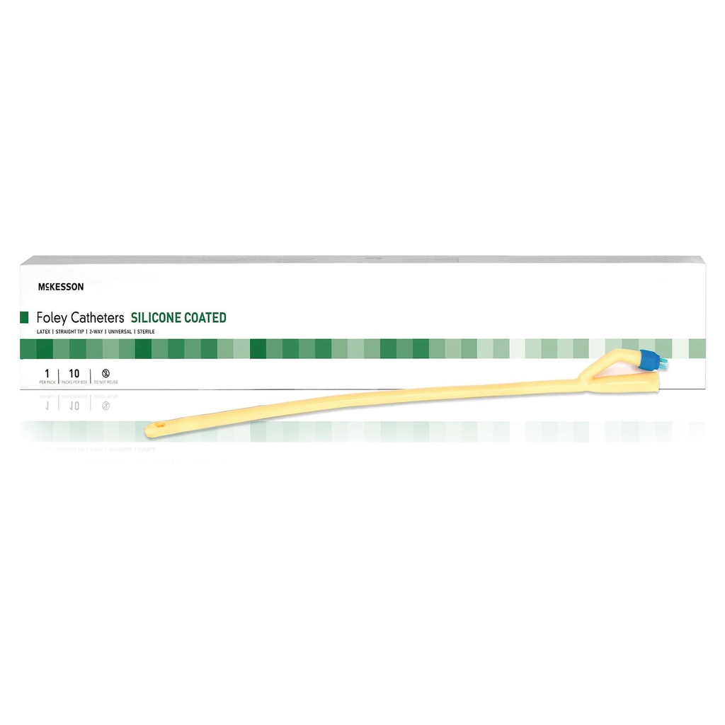 Foley Catheter McKesson 2-Way Standard Tip 5 cc Balloon 18 Fr. Silicone Coated Latex