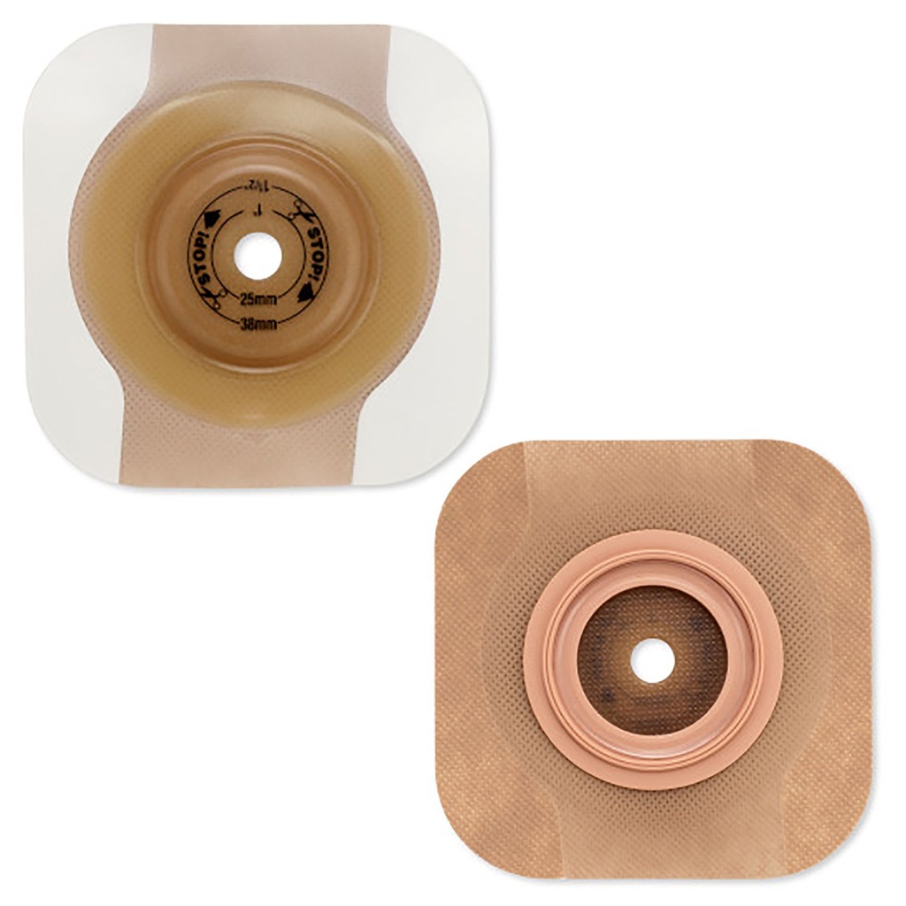 Ostomy Barrier New Image™ CeraPlus™ Trim to Fit, Extended Wear Adhesive Tape Borders 57 mm Flange Red Code System Up to 1-1/2 Inch Opening