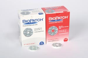 I.V. Dressing with CHG Biopatch® CHG (Chlorhexidine Gluconate) 3/4 Inch Disk (1.9 cm) with1.5 mm Center Hole Sterile