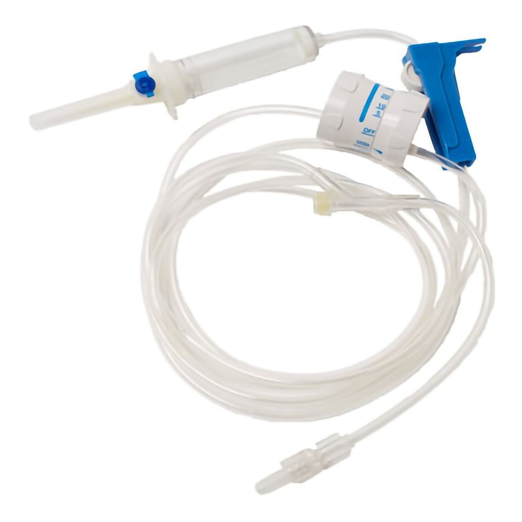 Primary IV Administration Set TrueCare™ Gravity 1 Port 20 Drops / mL Drip Rate 15 Micron Filter 92 Inch Tubing Solution Flow Regulator