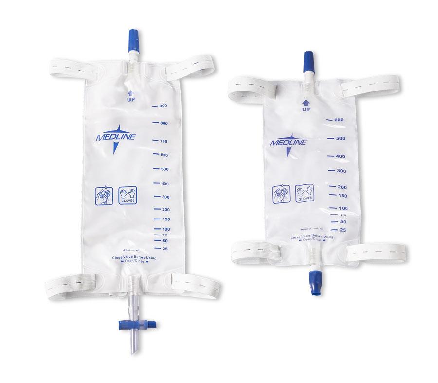 Urinary Leg Bag Medline® Anti-Reflux Valve Sterile Fluid Path 600 mL Vinyl