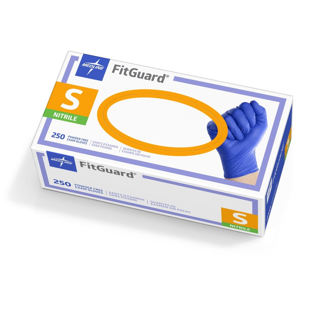 Exam Glove FitGuard™ XSmall NonSterile Nitrile Standard Cuff Length Textured Fingertips Dark Blue Chemo Tested